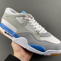 Low Top Sneakers, White Gray Colorway, Lace Up Design, Casual Gift for Sneaker Fans