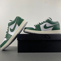 Low Top Sneakers, White Green Colorway, Lace Up Design, Casual Gift for Sneaker Fans