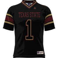 #1 Texas State Bobcats Football Jersey - Black