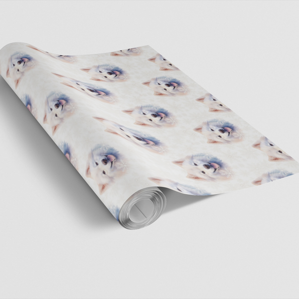 Winter Snowflake Dog Breed Gift Wrap, Samoyed Wrapping Paper, Christmas Holiday Dog Wrapping Paper, Samoyed Lover Present Pap