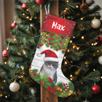 Custom Name Pet Stocking, Personalized Cat Christmas Stocking, Adorable Kitten Christmas Stocking, Pet Lover Fireplace Mantle Holiday Decor
