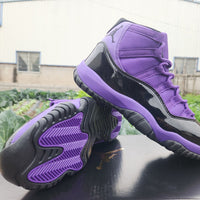 High Top Sneakers, Black Purple Colorway, Lace Up Design, Casual Gift for Sneaker Fans