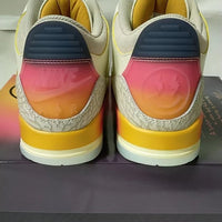 Sneakers, White Yellow Purple Colorway, Lace Up Design, Casual Gift for Sneaker Fans