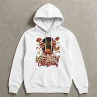 Afrocentric Holiday Bun Hooded Sweatshirt, African American Merry Christmas Hoodie, Black Queen Xmas Pullover, Melanin Holiday Hoodie Present