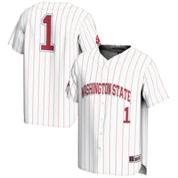 #1 Washington State Cougars Lightweight Baseball Jersey - White