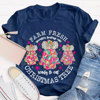 Farm Fresh Holiday Baker Shirt, Christmas Tree Frosting Cake T-Shirt, Humorous Little Debbie Snack Cake Graphic Tee, Christmas Foodie Top