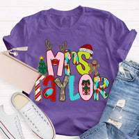Personalized Christmas T-Shirt, Custom Christmas Tree Shirt, Holiday Tree Graphic Tee, Matching Family Christmas Shirt, Xmas Holiday Present