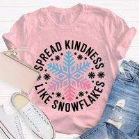 Christmas Kindness Graphic T-Shirt, Spread Kindness Like Snowflakes Shirt, Festive Winter Holiday Tee, Positive Teacher Christmas Present