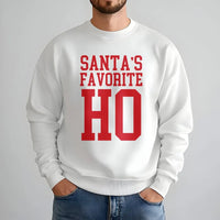 Humorous Christmas Party Sweatshirt, Santa's Favorite Ho Sweatshirt, Naughty Holiday Sweater, Retro Xmas Crewneck Sweatshirt, Humorous Xmas Present