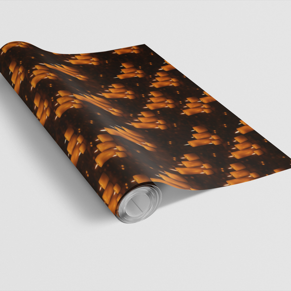 Glowing Candle Pattern Gift Wrap, Candlelight Gift Wrapping Paper, Elegant Holiday Wrapping Paper Roll, Christmas Present Wra
