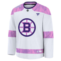 Boston Bruins White Hockey Fights Cancer Survivor Practice Jersey