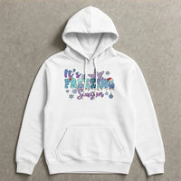 Snowflake Christmas Graphic Sweatshirt, Its Freezing Season Hoodie, Comfy Winter Holiday Pullover, Festive Family Season Hoodie