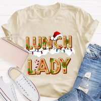 Festive School Cafeteria Holiday Shirt, Christmas Lunch Lady Gingerbread T-Shirt, Adorable Christmas Baker Graphic Tee, Xmas Present