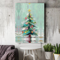 Colorful Modern Holiday Canvas Print, Abstract Christmas Tree Digital Wall Art, Festive Winter Home Decor, Printable Canvas Wall Art