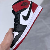 Retro Mid Top Basketball Shoes, Black Red Colorway, Lace Up Design, Casual Gift for Shoe Lovers
