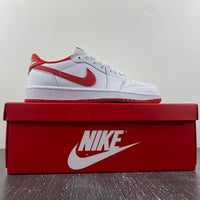 Low Top Sneakers, White Red Colorway, Lace Up Design, Casual Gift for Sneaker Fans