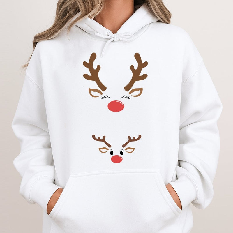 Adorable Mommy and Baby Holiday Sweatshirt, Reindeer Pregnancy Announcement Hoodie, Expecting Mom Christmas Hooded Sweater Maternity Present