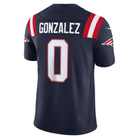 New England Patriots Christian Gonzalez Navy Team Stitched Limited Jersey