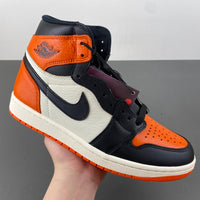 High Top Sneakers, White Black Orange Colorway, Lace Up Design, Casual Gift for Sneaker Fans