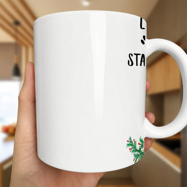 Festive Pine and Berry Ceramic Mug, Holiday Wreath Coffee Mug, Vintage Christmas Tea Cup, Comfy Winter Botanical Mug, Holiday