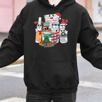 Medical Vials Holiday Sweatshirt, Nurse Christmas Hoodie, Adorable Cartoon Nurse Hoodie, ICU Doctor Winter Hooded Pullover, Xmas Nurse Present