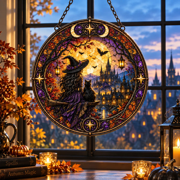 Amber Hour - Witch, Cat and the Autumn Skyline - main
