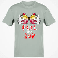 Adorable Cartoon Cupcake Graphic Tee, Feel the Joy Christmas Shirt, Holiday Sweets T-Shirt, Festive Winter Shirt, Dessert Lover Xmas Present