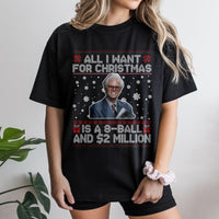 Humorous Holiday Quote Shirt, 8-Ball and 2 Million Christmas T-Shirt, Hilarious Xmas Graphic Tee, Retro Meme Xmas Shirt, Humorous Present for Him