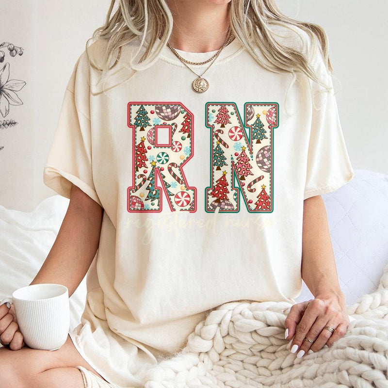 Registered Nurse Holiday Shirt, RN Nurse Christmas T-Shirt, Christmas Tree Nurse Shirt, Nursing Student Xmas Tee, Adorable Medical Holiday Present
