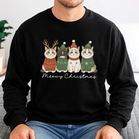 Festive Reindeer Kitties Holiday Sweater, Meowy Christmas Cat Sweatshirt, Adorable Xmas Cat Crewneck Pullover, Humorous Christmas Cat Lover Present