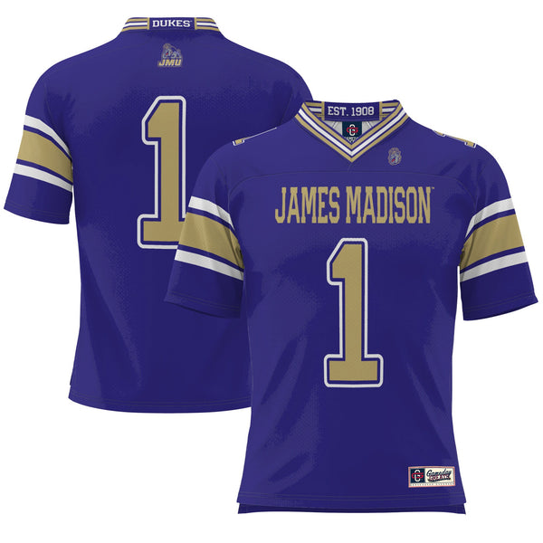 #1 James Madison Dukes Endzone Football Jersey - Purple