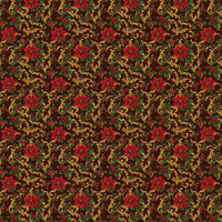 Vintage Baroque Floral Gift Wrap, Poinsettia Christmas Wrapping Paper, Traditional Red Poinsettia Wrapping Paper, Holiday Gift Wrap Roll
