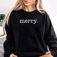 Minimalist Holiday Script Sweatshirt, Merry Christmas Sweatshirt, Comfy Winter Crewneck Pullover, Vintage Xmas Holiday Sweatshirt