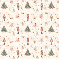 Ballerina Holiday Gift Wrap, Nutcracker Ballet Christmas Wrapping Paper, Twilight Waltz Toy Soldier Present Wrap, Pink Xmas Gift Wrap Roll