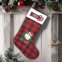 Buffalo Plaid Cat Stocking, Personalized Cat Christmas Stocking, Custom Pet Holiday Stocking, Festive Mantel Decor, Present for Cat Lovers