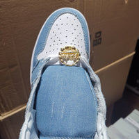 High Top Sneakers, Blue White Colorway, Lace Up Design, Casual Gift for Sneaker Fans