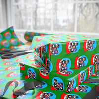 Colorful Stocking Gift Wrap, Gothic Skull Christmas Wrapping Paper, Spooky Xmas Present Wrap, Dark Holiday Gift Wrap, Punk Gift Wrap