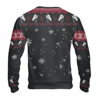 Spooky Cryptid Santa Hat Sweatshirt, Wendigo Christmas Ugly Sweater, Creepmas Dark Horror Crewneck, Gothic Holiday Pullover Shirt