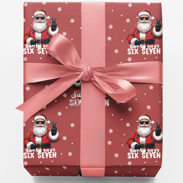 Cool Santa Claus Gift Wrap, Peace Sign Santa Wrapping Paper, Retro Christmas Wrapping Paper, Festive Gift Wrap, Fun Xmas Wrap