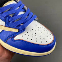 Low Top Sneakers, Blue White Colorway, Reverse Hook Design, Lace Up Design, Casual Gift for Sneaker Fans