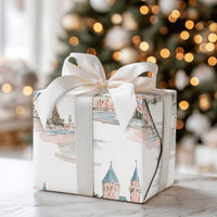Watercolor Princess Castle Gift Wrap, Fairytale Castle Christmas Wrapping Paper, Magical Pink Castle Wrapping Paper, Holiday Gift Wrap