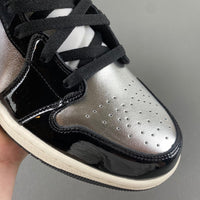 Mid Top Sneakers, Black Silver Gold Colorway, Lace Up Design, Casual Gift for Sneaker Fans