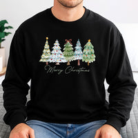 Festive Pine Forest Crewneck, Watercolor Christmas Tree Sweatshirt, Merry Christmas Tree Sweater, Comfy Winter Holiday Tree Pullover Present