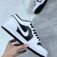 Low Top Sneakers, White Black Colorway, Lace Up Design, Casual Gift for Sneaker Fans