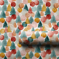 Modern Christmas Tree Gift Wrap, Abstract Watercolor Tree Wrapping Paper, Colorful Holiday Wrapping Paper, Artistic Present Paper Roll