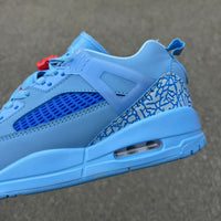 Low Top Basketball Shoes, Lake Blue Colorway, Lace Up Design, Casual Gift for Shoe Lovers