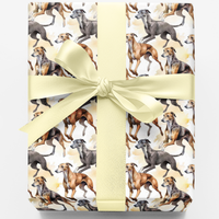 Watercolor Dog Breed Gift Wrap, Greyhound Gift Wrapping Paper, Elegant Pet Wrapping Paper, Birthday Christmas Present Wrap