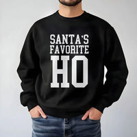 Humorous Christmas Party Sweatshirt, Santa's Favorite Ho Sweatshirt, Naughty Holiday Sweater, Retro Xmas Crewneck Sweatshirt, Humorous Xmas Present