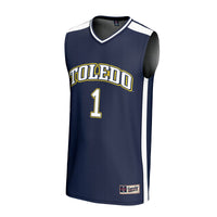 #1 Toledo Rockets Lightweight Collegiate Basketball Fashion Jersey - Navy