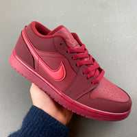 Low Top Sneakers, Red Colorway, Valentine Design, Lace Up Design, Casual Gift for Sneaker Fans